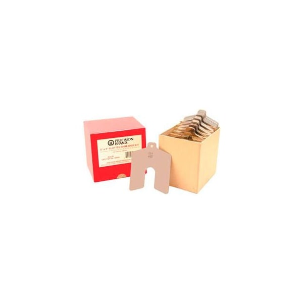 Precision Brand Products Size D 5" x 5" Stainless Steel Slotted Shim, 80 Piece Shop Kit - Made In USA 42975 - main